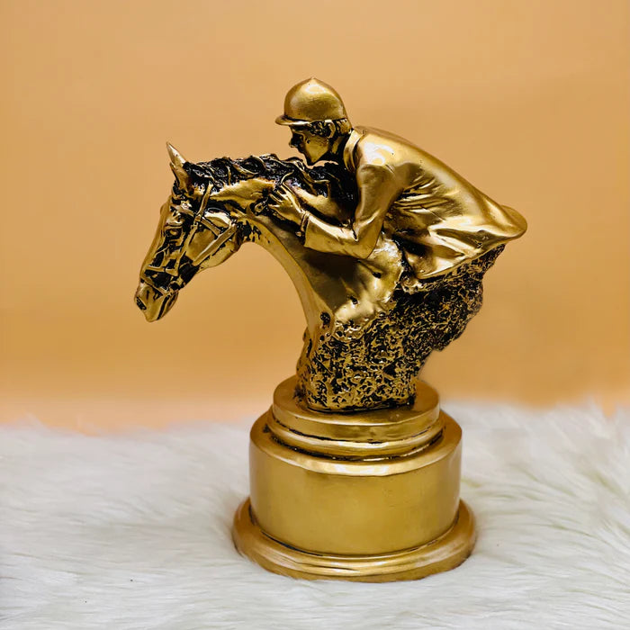 Race Horse and Jockey Rider Sculpture Race Horse and Jockey Rider Sculpture