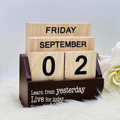 Life Wisdom Wooden Calendar