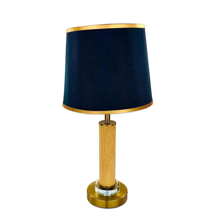Wooden Texture & Gold Brass Table Lamp Wooden Texture & Gold Brass Table Lamp