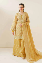 3 Piece - Printed Embroidered Suit - 42401701