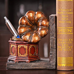 Retro Gramophone Magazine Bookend (Set Of 2)