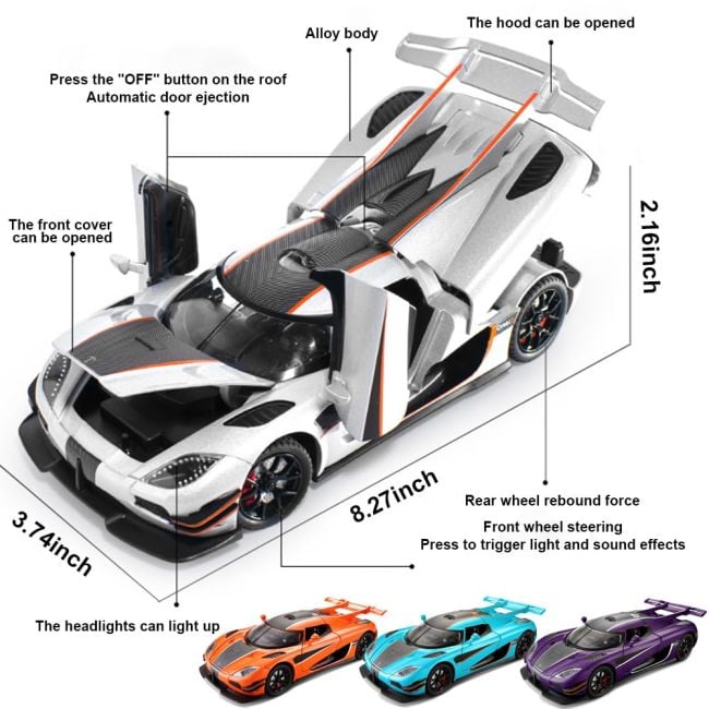 1:24 Diecast Koenigsegg One Model Car 1:24 Diecast Koenigsegg One Model Car