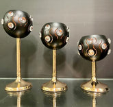 Exclusive Matt Black Candle Stand (Set Of 3)