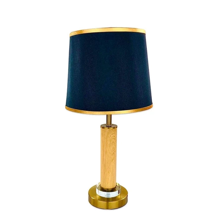 Wooden Texture & Gold Brass Table Lamp Wooden Texture & Gold Brass Table Lamp