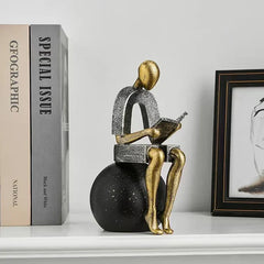 Modern Decorative Abstract Reading Figure Bookend (2 Pcs)
