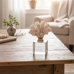 Acrylic Base Brass Finish Coral Decor