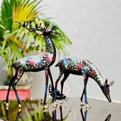 Naqshi Artistic Brass Deer (Set of 2)
