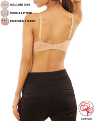 COTTON DOUBLE LAYERED WIRE-FREE BRA-SKIN