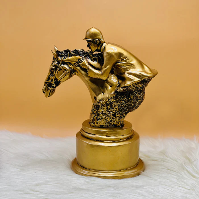 Race Horse and Jockey Rider Sculpture Race Horse and Jockey Rider Sculpture