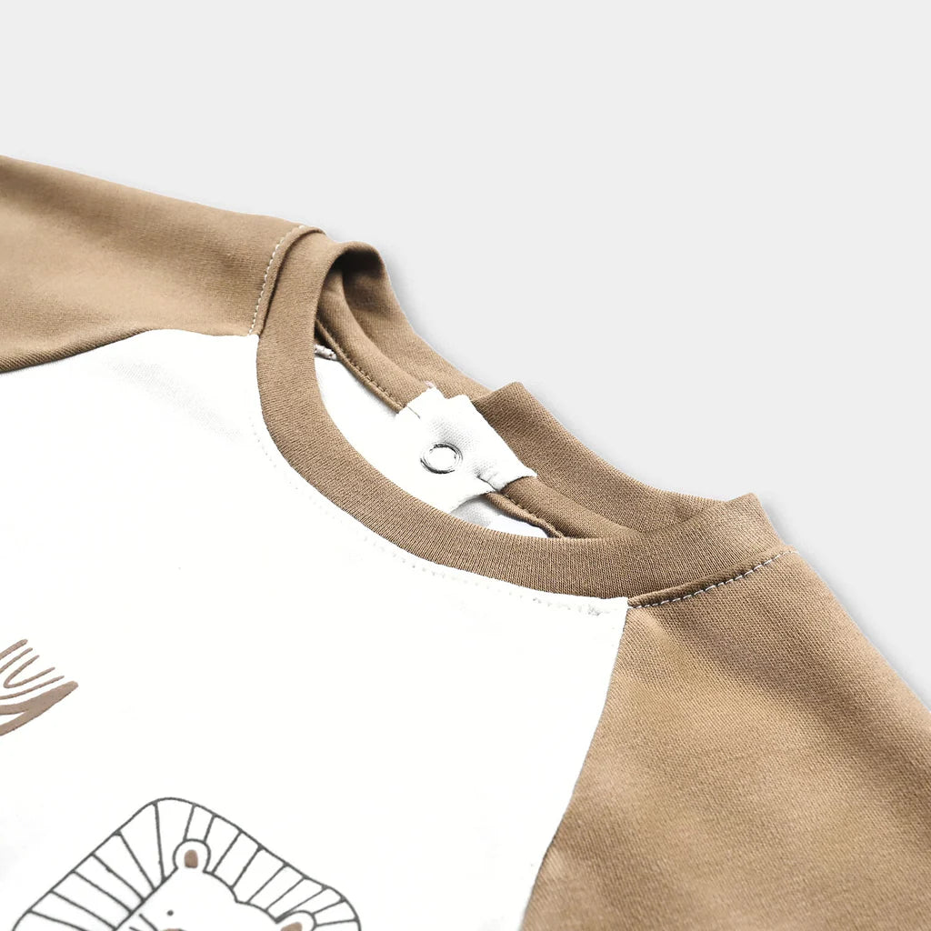 INFANT BOYS COTTON INTERLOCK ROMPER-OFF-WHITE INFANT BOYS COTTON INTERLOCK ROMPER-OFF-WHITE