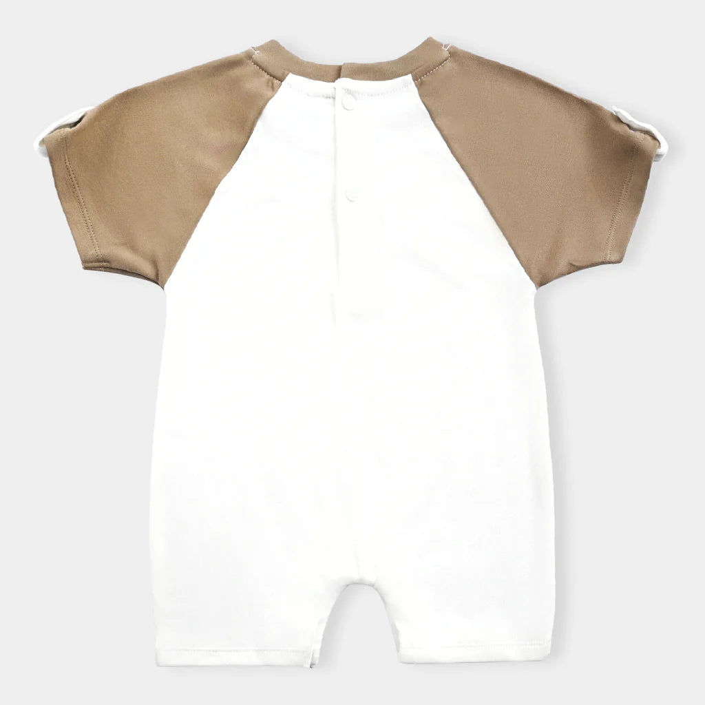 INFANT BOYS COTTON INTERLOCK ROMPER-OFF-WHITE INFANT BOYS COTTON INTERLOCK ROMPER-OFF-WHITE