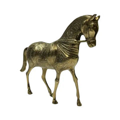Beautiful Gold Brass Horse Sculpture