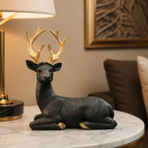Deer Figurine With Gold Antlers