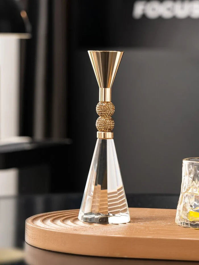 Metal Crystal Bottom Candlestick Dining Table Living Room Decoration (Set Of 2) Metal Crystal Bottom Candlestick Dining Table Living Room Decoration (Set Of 2)