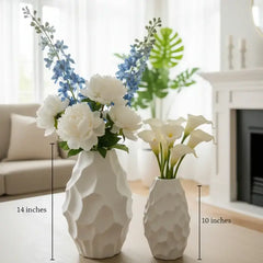 Textura Ivory Ceramic Vases (Set of 2)