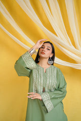 Ready to wear 2Pc embroidered lawn dress   (VIOLET)