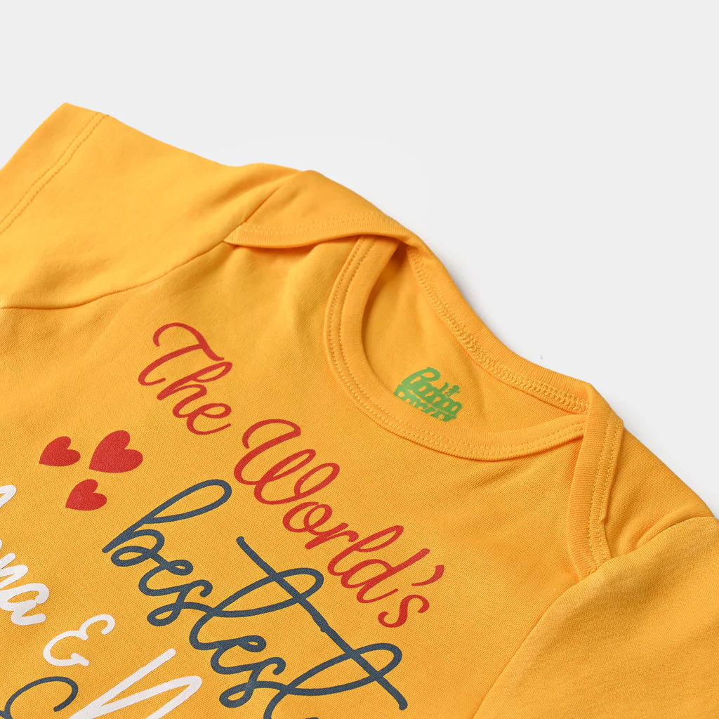 INFANT UNISEX COTTON INTERLOCK ROMPER NANA & NANI-CITRUS INFANT UNISEX COTTON INTERLOCK ROMPER NANA & NANI-CITRUS