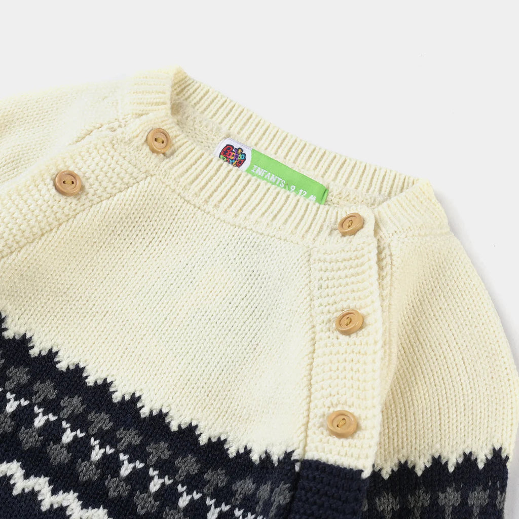INFANT BOYS SWEATER KNIT ROMPER W/CAP AMULET-NAVY-OFF WHITE INFANT BOYS SWEATER KNIT ROMPER W/CAP AMULET-NAVY-OFF WHITE