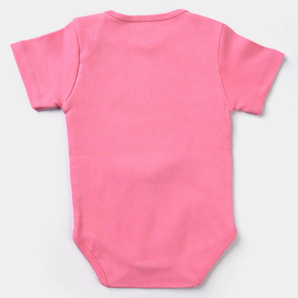 INFANT UNISEX COTTON INTERLOCK BASIC ROMPER - PINK INFANT UNISEX COTTON INTERLOCK BASIC ROMPER - PINK