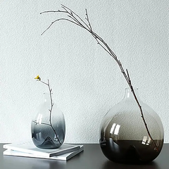Hand Blown Pot Belly Glass Vase