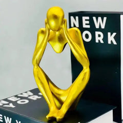 Gold Thinker Abstract Sculpture