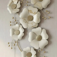 Golden Blossom Metal Wall Art