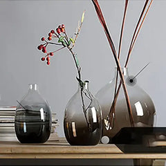 Hand Blown Pot Belly Glass Vase