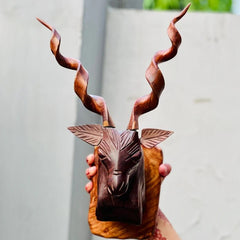 Handcrafted Solid Sheesham Wood Markhor Wall Decor