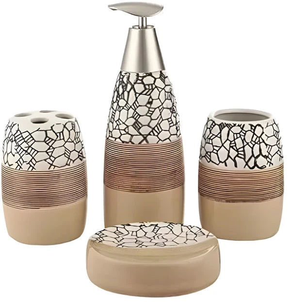 Self Textured Bath Set (4 Pcs) Self Textured Bath Set (4 Pcs)