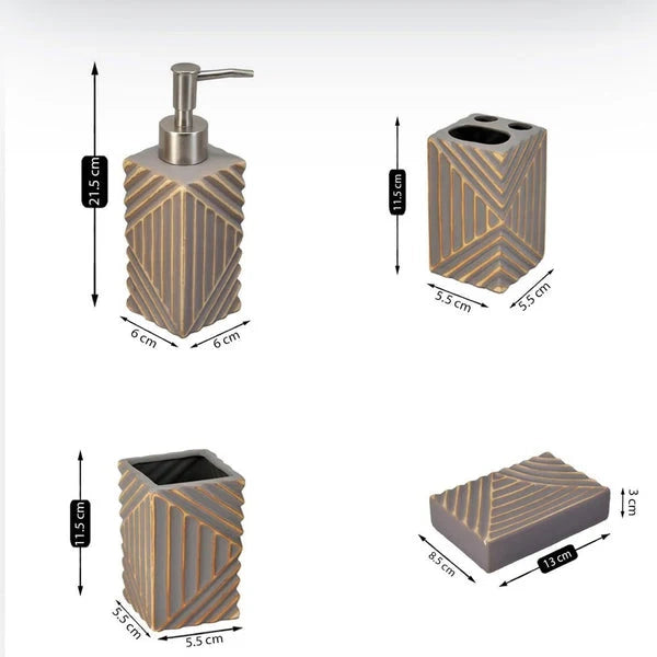 Line Textured Bath Set (4 Pcs) Line Textured Bath Set (4 Pcs)