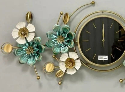 Exclusive Flower Green Wall Clock Exclusive Flower Green Wall Clock