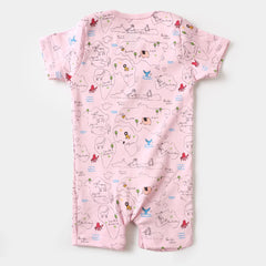 INFANT BOYS KNITTED ROMPER LITTLE ADVENTURER- PINK A-BOO