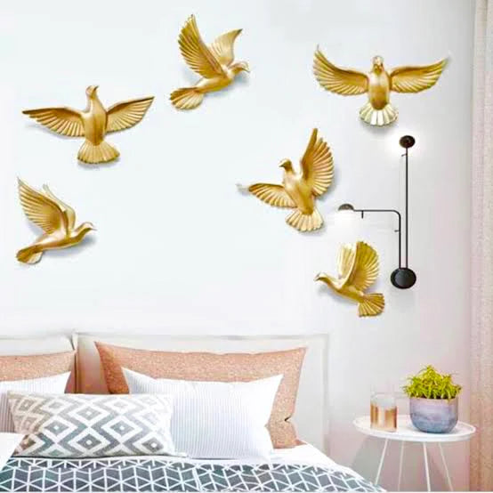 Birds 3D Wall Hanging 6 Piece Sculpture Birds 3D Wall Hanging 6 Piece Sculpture