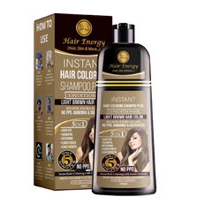 Hair Energy Instant Hair Coloring Shampoo + Conditioner (Light Brown Colour )