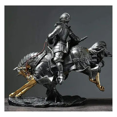 Medieval Knight Horse Statue Sculpture