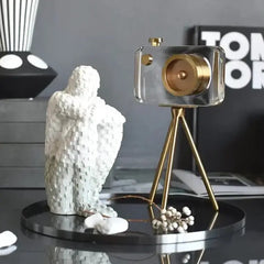 Modern Luxury Crystal Camera Sculpture