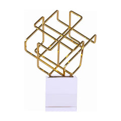 Metal Geometric Knot Statue With Crystal Base Decoration