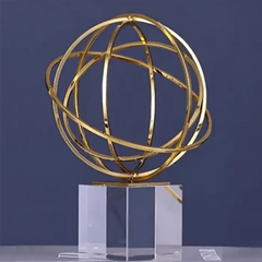 Metal Gold Sphere Ornament