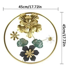 Round Shaped Metal Floral Wall Decor