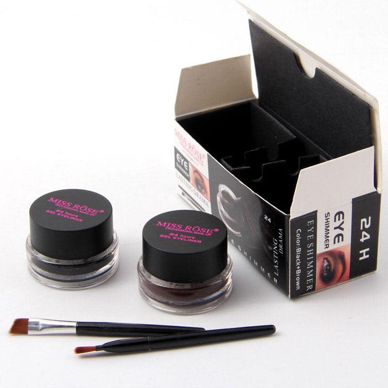 MISS ROSE Gel Eyeliner - 2 color set Black and Brown MISS ROSE Gel Eyeliner - 2 color set Black and Brown