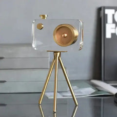 Modern Luxury Crystal Camera Sculpture
