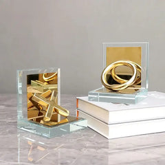 Stainless Steel Crystal Bookends