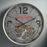 Vintage Moving Gears Retro Wall Clock