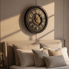 Vintage Styled Wall Clock With Moving Gears