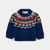 INFANT BOYS ACRYLIC SWEATER THUNDER-BRILL.BLUE