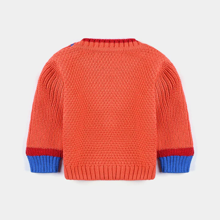 INFANT BOYS ACRYLIC SWEATER LETS DO IT-ORANGE INFANT BOYS ACRYLIC SWEATER LETS DO IT-ORANGE