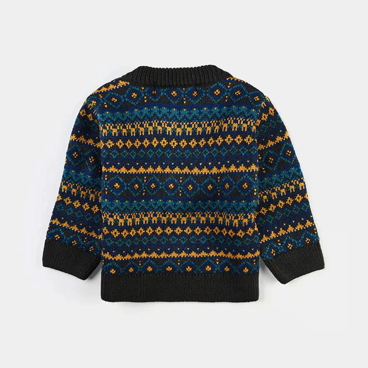 INFANT BOYS ACRYLIC SWEATER RIBBON-CHARCOAL INFANT BOYS ACRYLIC SWEATER RIBBON-CHARCOAL