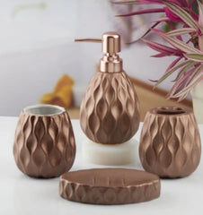 Ceramic Bathroom Set with Soap Dispenser (4 Pcs)
