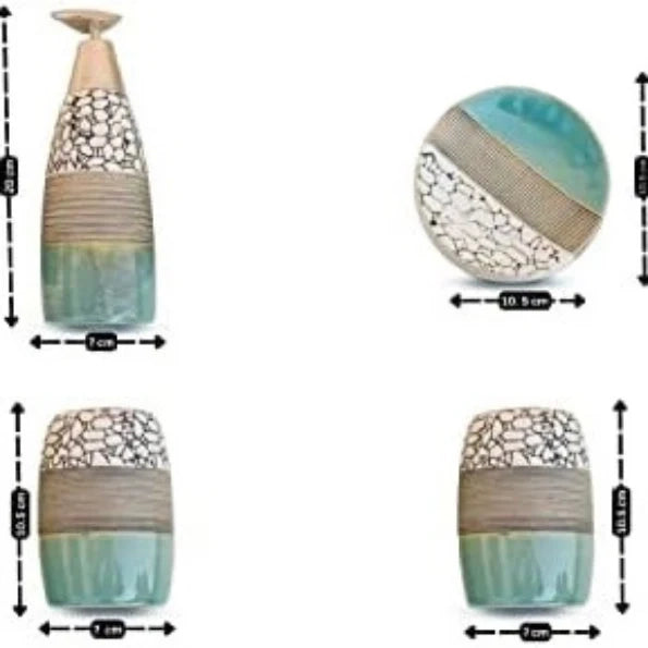 Triple Shaded Ceramic Bathroom Set (4 Pcs) Triple Shaded Ceramic Bathroom Set (4 Pcs)