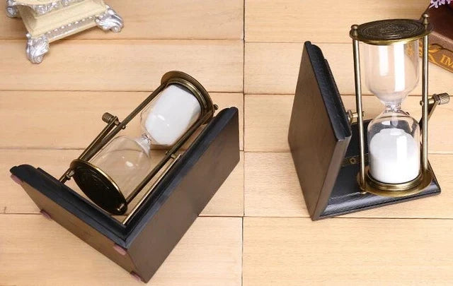 Timer Holding Black Bookend Timer Holding Black Bookend